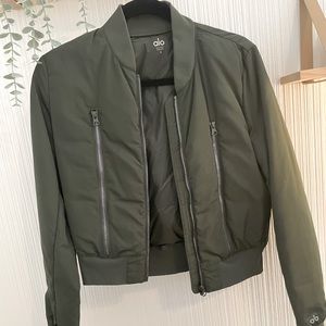 Alo Yoga Army green bomber jacket
